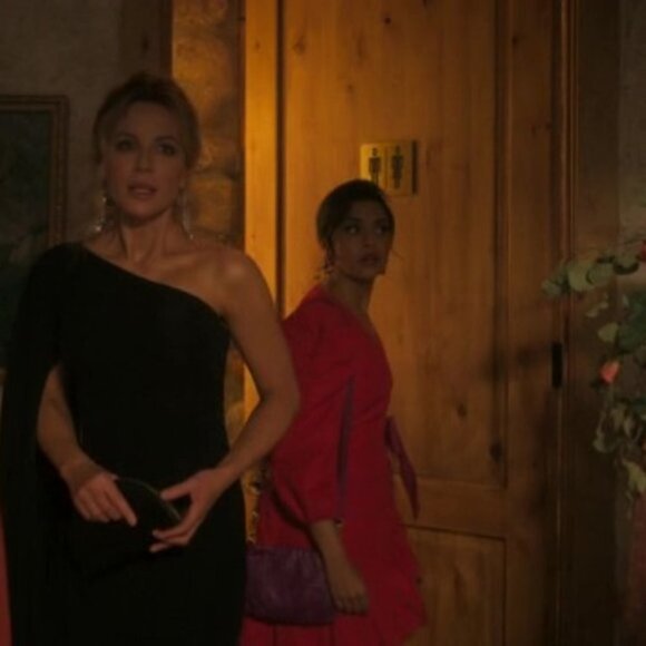 Tanya Taylor Red Wrap Dress with Purple Accent - Picture 2 of 12